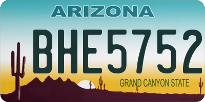 AZ license plate BHE5752