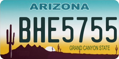 AZ license plate BHE5755
