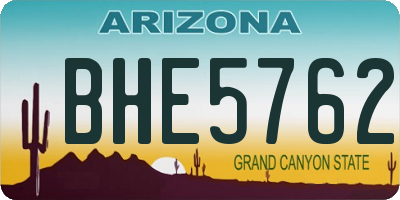 AZ license plate BHE5762