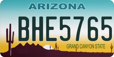 AZ license plate BHE5765