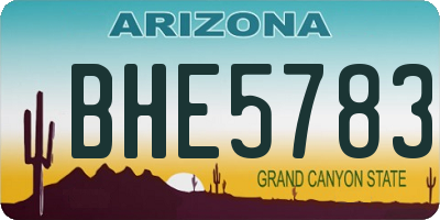 AZ license plate BHE5783