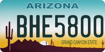 AZ license plate BHE5800