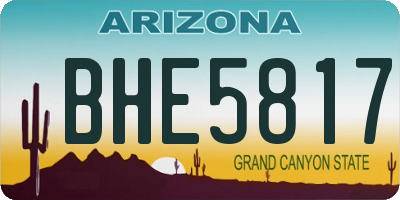 AZ license plate BHE5817