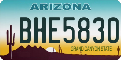 AZ license plate BHE5830