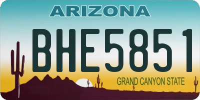 AZ license plate BHE5851
