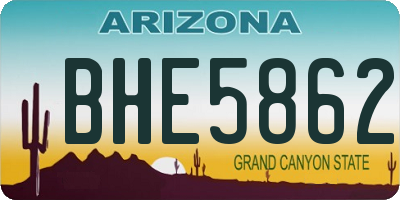 AZ license plate BHE5862