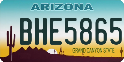 AZ license plate BHE5865