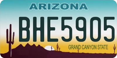 AZ license plate BHE5905