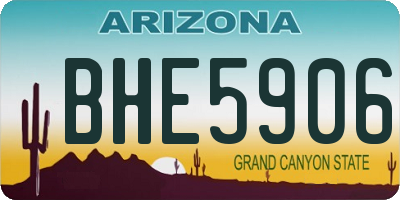 AZ license plate BHE5906
