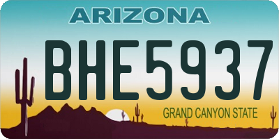 AZ license plate BHE5937