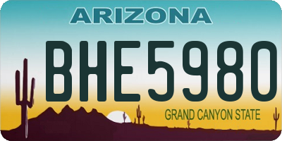 AZ license plate BHE5980