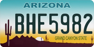 AZ license plate BHE5982