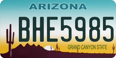AZ license plate BHE5985