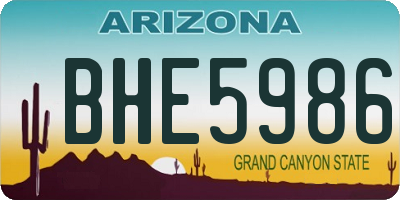 AZ license plate BHE5986
