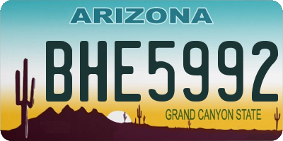 AZ license plate BHE5992