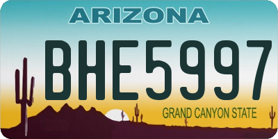 AZ license plate BHE5997