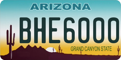 AZ license plate BHE6000