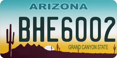 AZ license plate BHE6002