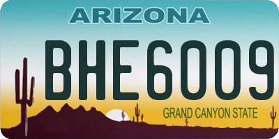 AZ license plate BHE6009