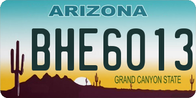 AZ license plate BHE6013