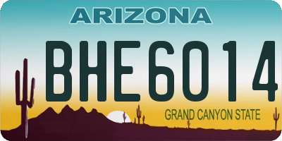 AZ license plate BHE6014