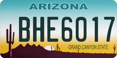AZ license plate BHE6017
