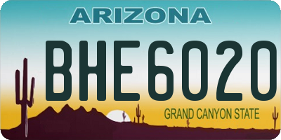 AZ license plate BHE6020