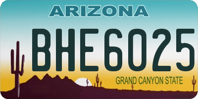 AZ license plate BHE6025