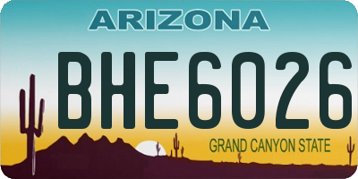 AZ license plate BHE6026