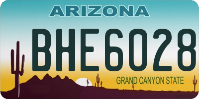 AZ license plate BHE6028