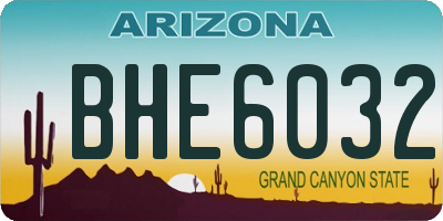 AZ license plate BHE6032