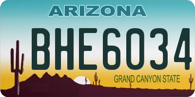 AZ license plate BHE6034