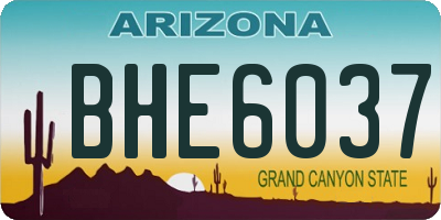 AZ license plate BHE6037