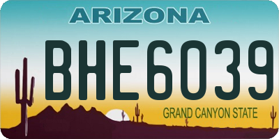 AZ license plate BHE6039
