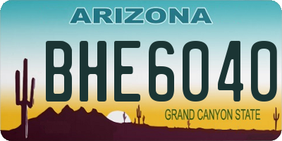 AZ license plate BHE6040