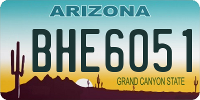 AZ license plate BHE6051