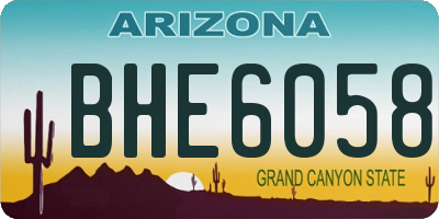 AZ license plate BHE6058