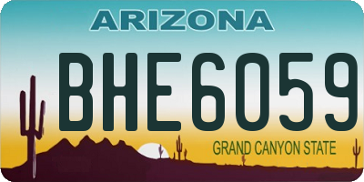 AZ license plate BHE6059