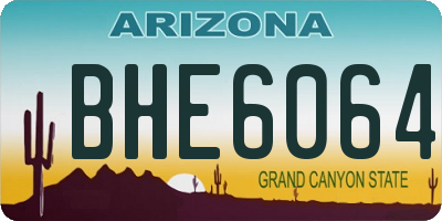 AZ license plate BHE6064