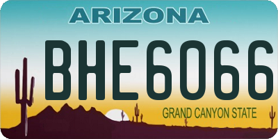 AZ license plate BHE6066