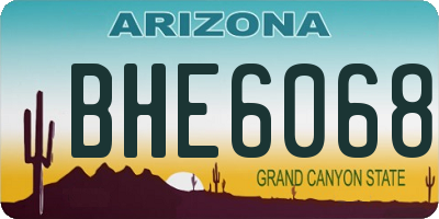 AZ license plate BHE6068