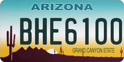 AZ license plate BHE6100
