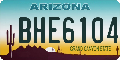 AZ license plate BHE6104
