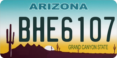 AZ license plate BHE6107