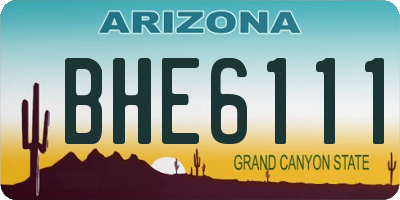 AZ license plate BHE6111