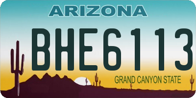 AZ license plate BHE6113