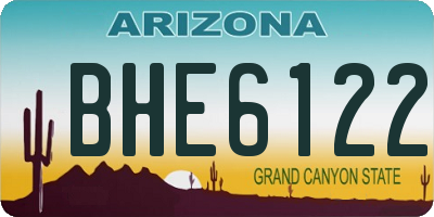 AZ license plate BHE6122