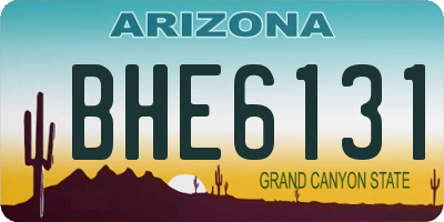 AZ license plate BHE6131