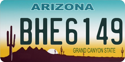 AZ license plate BHE6149