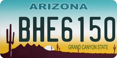 AZ license plate BHE6150